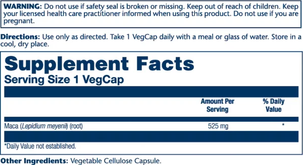 Maca 525mg 100 cápsulas - Imagen 2