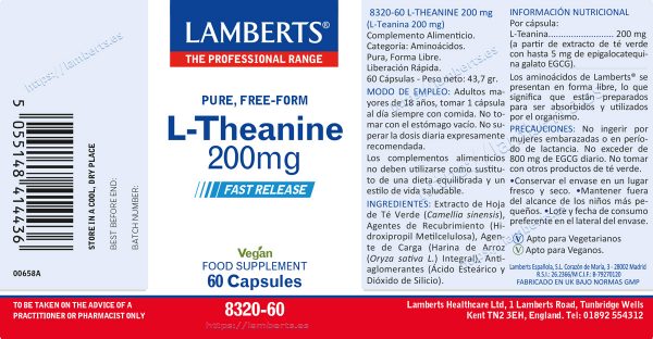L-Teanina 200mg 60 tabletas - Imagen 2