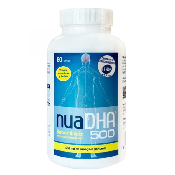 Nua DHA 500 Sabor limon 60 perlas