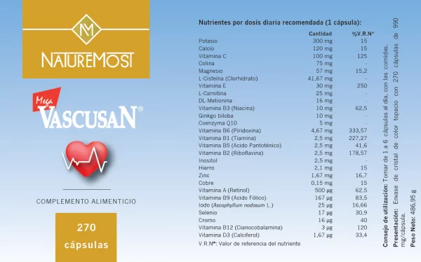 Mega Vascusan 270 cápsulas - Imagen 2
