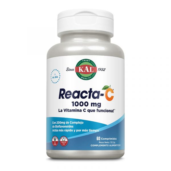 Reacta-C Vitamina C 60 tabletas de 1000mg