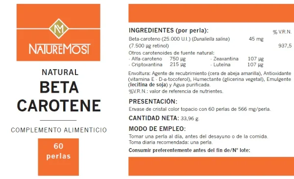 Beta Carotene 100 Perlas - Imagen 2