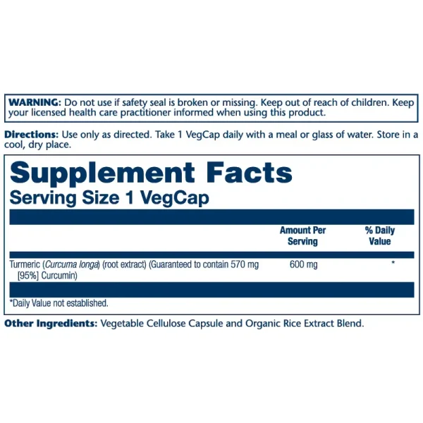 Turmeric 600 mg 30 cápsulas - Imagen 2